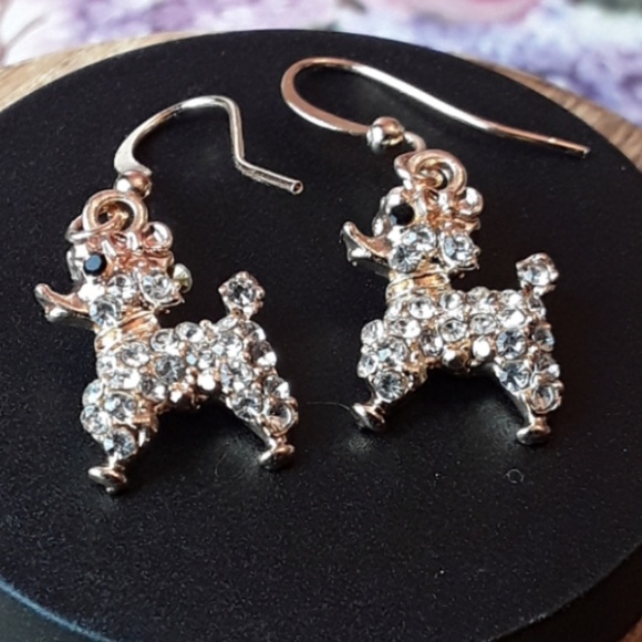 NEW Bling FiFi Poodle Earrings - Picture 1 of 3